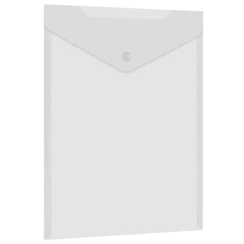 Папка-конверт на кнопке А4 BRAUBERG "UNIVERSAL" 150мкм, вертикальная, прозрачная, 273075