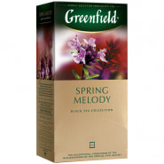 Чай GREENFIELD (Гринфилд) "Spring Melody", черный мята/чабрец, 25пак по 2гр, 182070