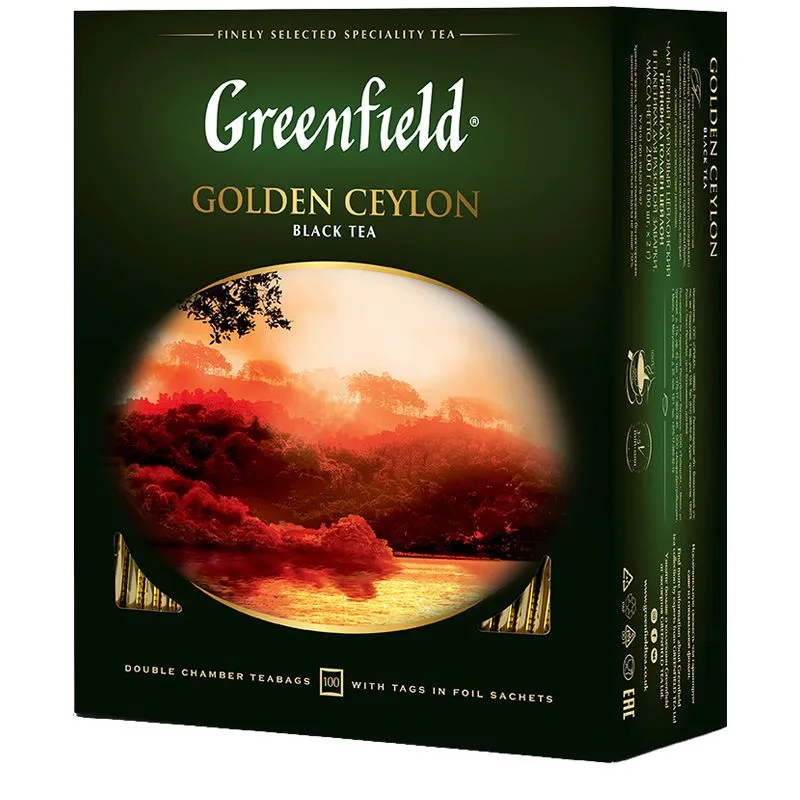 Чай GREENFIELD (Гринфилд) "Golden Ceylon", черный, 100пак*2г, 159086