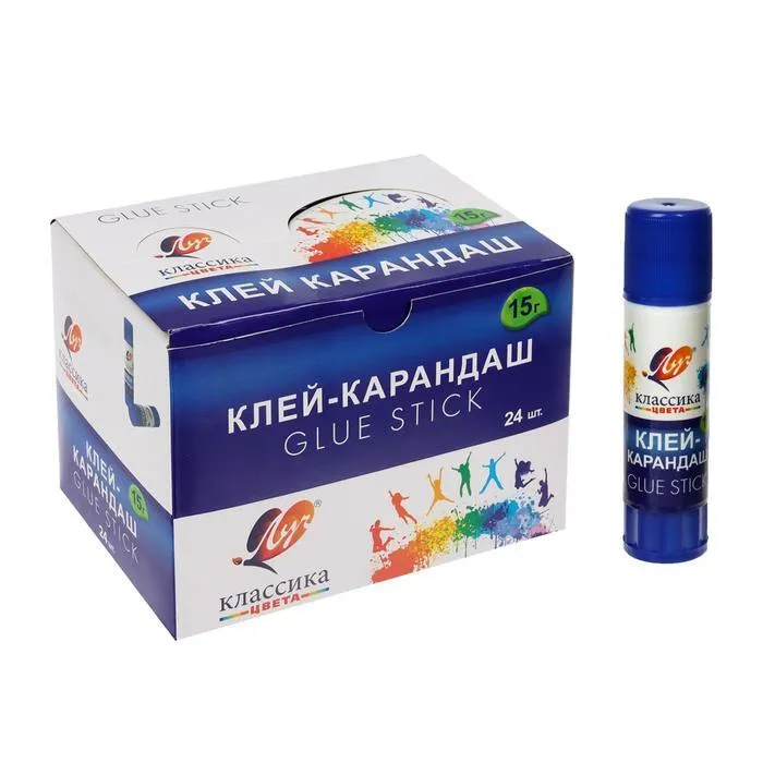 Клей-карандаш 15г, Луч Классика, 6988529