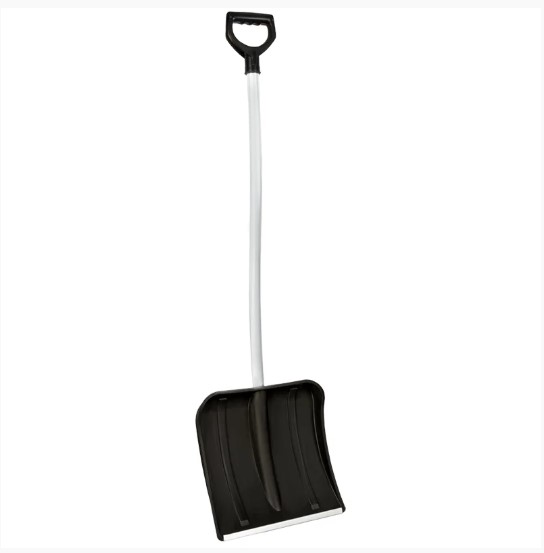 Лопата снеговая Vega, пластиковая, ковш 40*37см, с изогнутым алюм. черенком, ручкой и планкой,329768