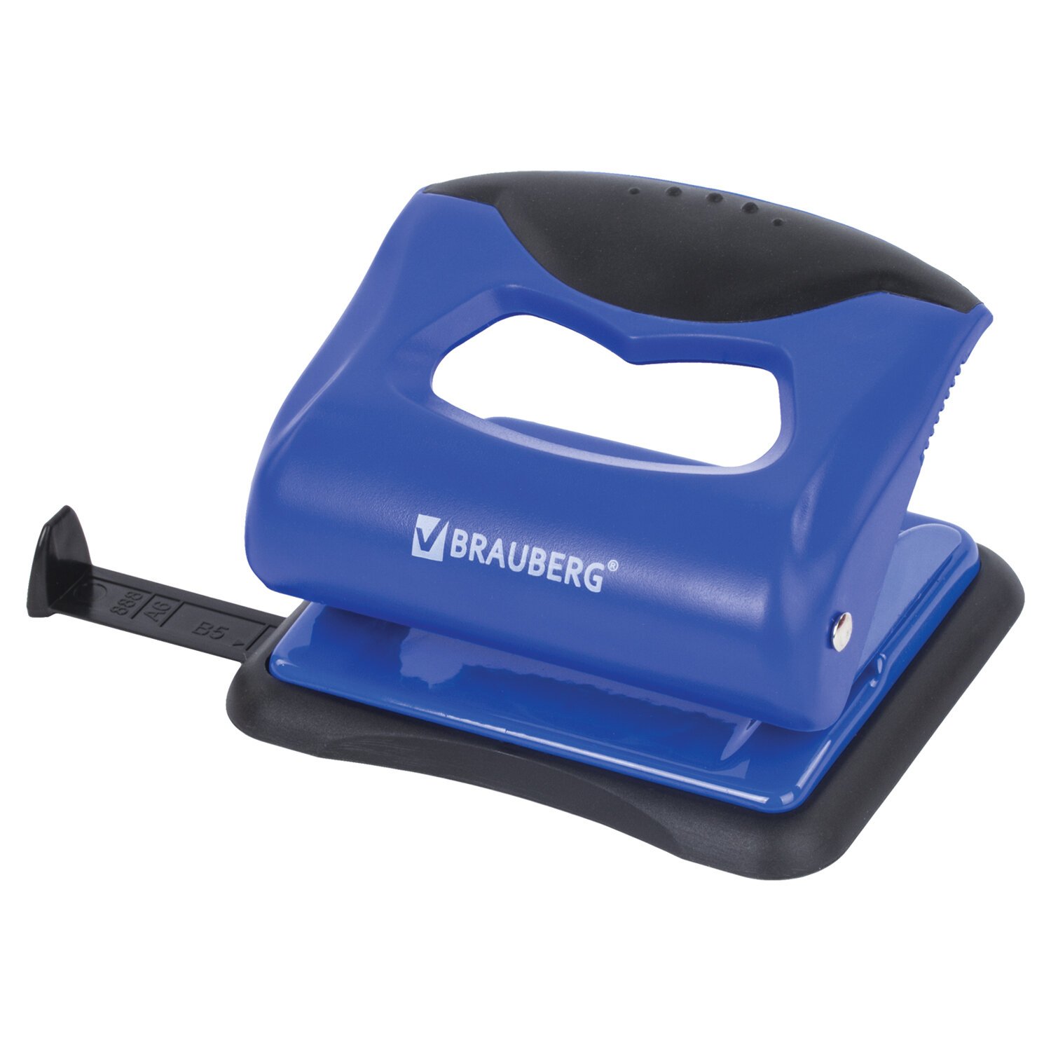 Дырокол 20л BRAUBERG "JET PRO" сине-черный, 228598