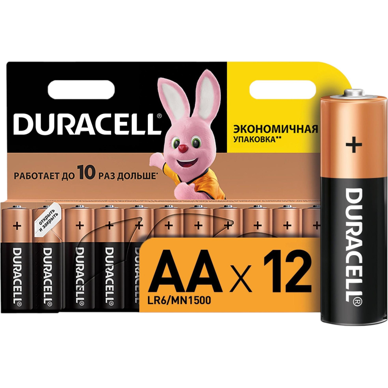 Батарейка DURACELL Basic AA (LR06) алкалиновая. пальчиковая 12BL 1/12 186861
