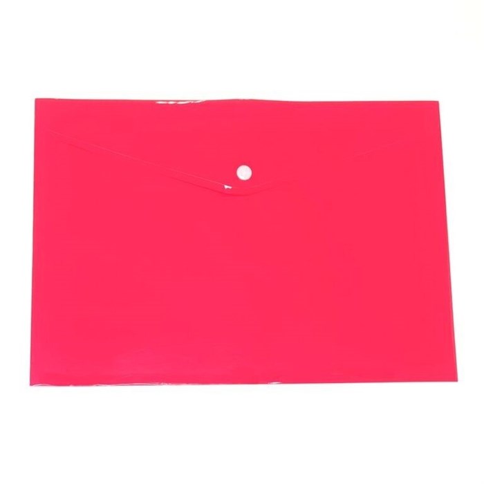 Папка-конверт на кнопке А4 КОНСУЛ 150мкм, красная, 0076