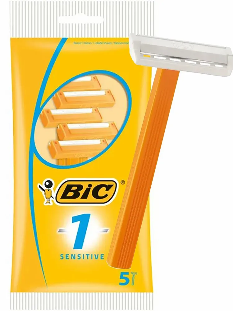 Бритва мужская BIC Sensitive,1 лезвие, 5 штук в упаковке, 395623