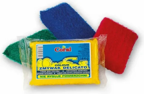 Мочалка CORAL "DELIKATO COLOR" для посуды, 1/240, 4015