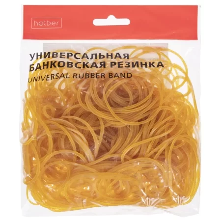 Резинки для денег (банковские), 100г, Hatber, диаметр 60мм, натуральный цвет, 083945