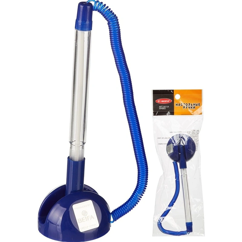 Ручка настольная Beifa на липучке 8863 синий корпус, 50719