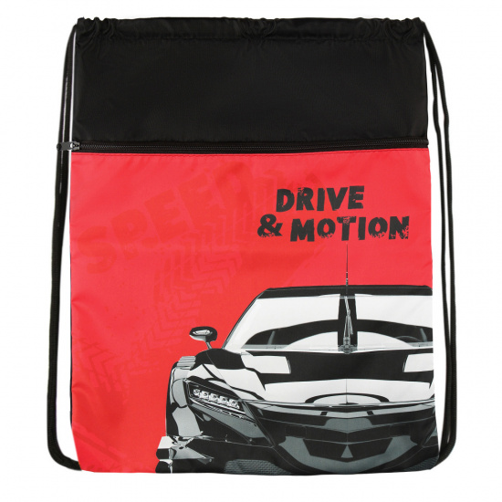 Мешок для обуви 1 отделение Кокос "Drive and Motion" 36*44см, с карманом, 214603