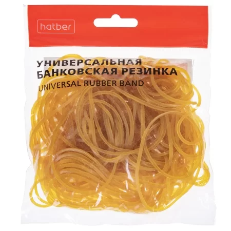Резинки для денег (банковские), 50г, Hatber, диаметр 80мм, натуральный цвет,, 083950