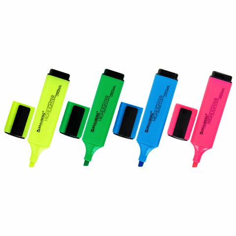 Текстовыделители 4цв 1-5мм BRAUBERG "ORIGINAL NEON", 152215