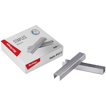 Скобы д/степлера №23/15 Berlingo оцинкованные, 1000шт, DSk_23150, 1/10, 240471 Скобы д/степлера №23/15 Berlingo оцинкованные, 1000шт, DSk_23150, 1/10, 240471