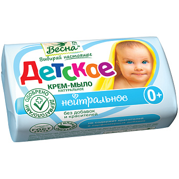 Мыло туалетное детское "Весна" (крем-мыло) нейтральное, 90гр, ш/к 000082, 1/72, 260874