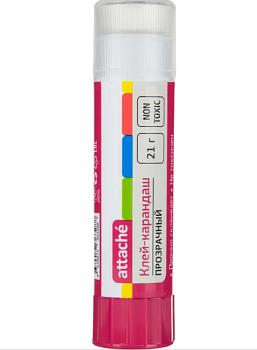 Клей-карандаш 21г Attache прозрачный, 1791802