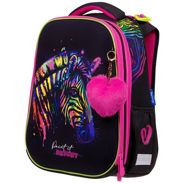 Ранец Berlingo Expert "Neon Zebra" 37*28*16см, 2 отделения, 2 кармана, анатомическая спинка, 313314