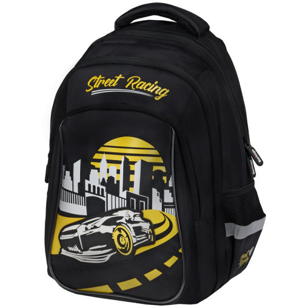 Рюкзак Berlingo Comfort "Street racing" 38*27*18см, 3 отдел, 3 кармана, эргоном спинка, 336360