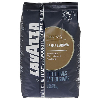 Кофе в зернах LAVAZZA CREMA E AROMA ESPRESSO, вакуумная упаковка, 1000г,391684