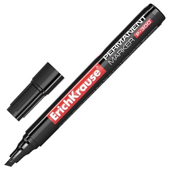 Маркер перманентный ErichKrause "P300" черный 0,7-4 мм скошенный 1 /12  4781, 150794