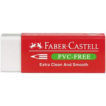 Ластик Faber-Castell "PVC-free", прямоугольный, картонный футляр, в пленке, 63*22*11мм, 286083