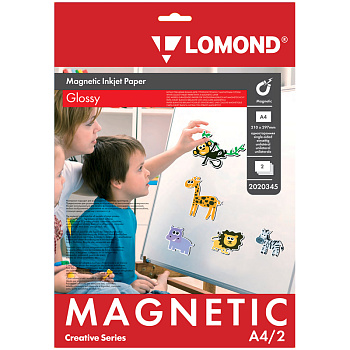 Бумага А4 с магнитным слоем Lomond Magnetic, 660г/м2 (2л) для струй печати, глянц одностор, 105585