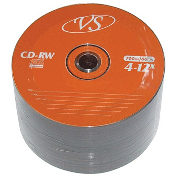 Диск CD-RW VS 700Mb Bulk VSCDRWB5001, 1/50, 511538