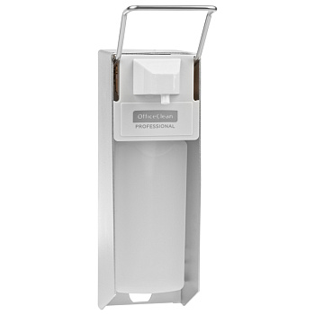 Диспенсер для антисептика OfficeClean Professional, локтевой, белый, наливной, 0,5л, 313468