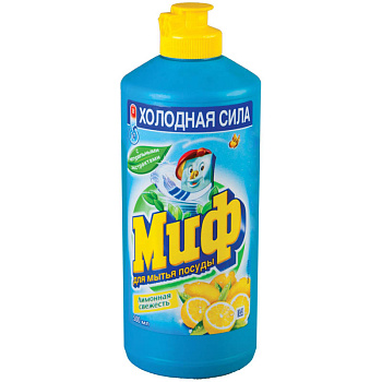 Средство для мытья посуды Миф 500мл, Лимонная свежесть 1/7, 153709