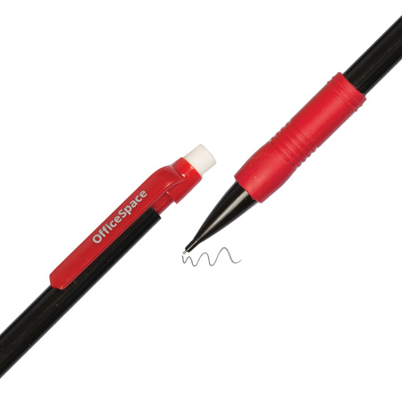 Карандаш механический OfficeSpace, 0,5мм, грип, с ластиком, ассорти, 242600