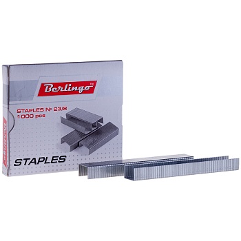Скобы д/степлера №23/8 Berlingo оцинкованные, 1000шт., Dsk_23800, 1/15, 138283 Скобы д/степлера №23/8 Berlingo оцинкованные, 1000шт., Dsk_23800, 1/15, 138283