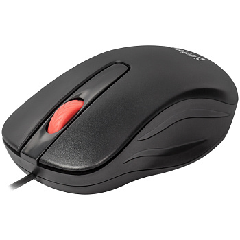 Мышь проводная Defender Point MM-7546, USB, черный, 2btn+Roll, 290596