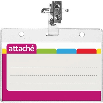 Бейдж Горизонтальный 120*87мм (р-р вкладыша - 113*70м) металл зажим/булавка 1/10, 1065БГК,107618