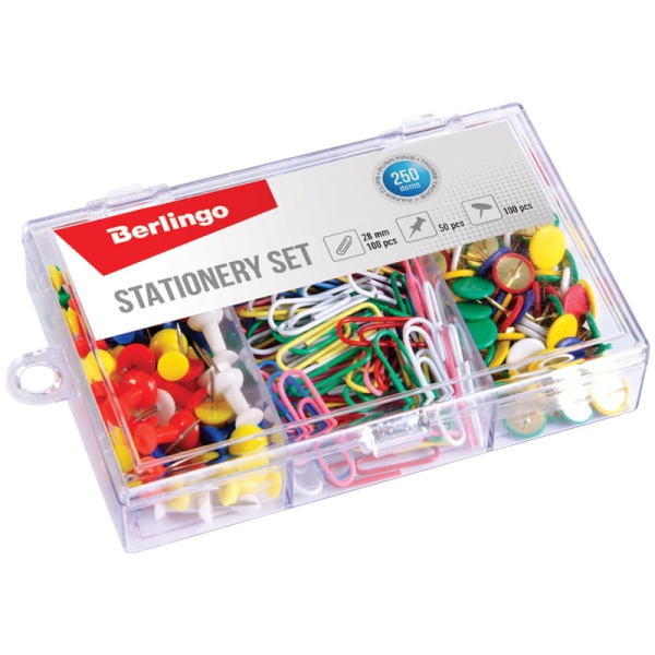 Набор Berlingo мелкоофисных принадлежностей, 250 предметов, пласт./уп., 212039