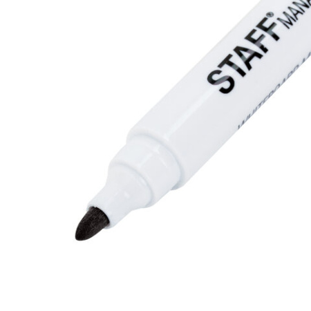 Маркер для доски STAFF со стирателем, круглый наконечник 3мм, черный, 1/12, 152002