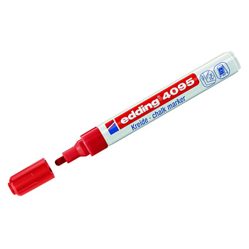 Маркер меловой Edding "E-4095 chalk marker" красный, 2,0-3,0мм, водная основа, 305704