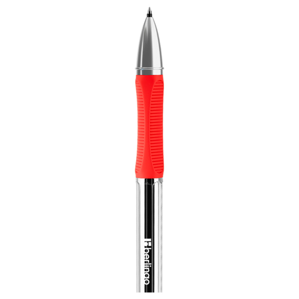 Ручка гелевая Berlingo "Triangle Gel grip" 0,5мм красная, грип, 362504