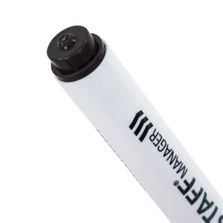 Маркер для доски STAFF со стирателем, круглый наконечник 3мм, черный, 1/12, 152002