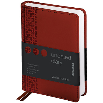Ежедневник недатир A6 Berlingo "Vivella Prestige" 160л кожзам,  коричневый, 276418
