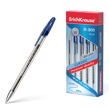Ручка гелевая Erich Krause "R-301 Classic Gel Stick" 0,5мм синяя 1/12, 53346
