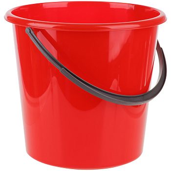 Ведро 5л  пластиковое, пищевое OfficeClean, мерная шкала, красное,299877