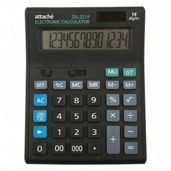 Калькулятор "Attache" Economy, 14 разрядов, 2-ое питание, 145*190*45 мм, черный, 974206