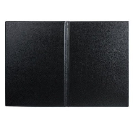 Папка адресная "НА ПОДПИСЬ", А4, черная,  ПВХ, увеличенная вместимость до 100 л, 127153