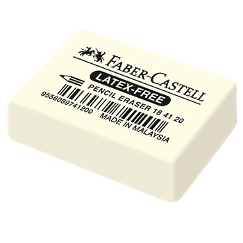 Ластик Faber-Castell "Latex-Fre", прямоугольный, синтетич. каучук, 40*27*10мм, 1/20, 184120, 286061