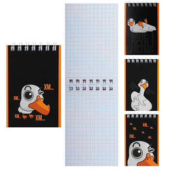 Блокнот А7 40л на гребне КОКОС "Гусь Гагарик", 252779