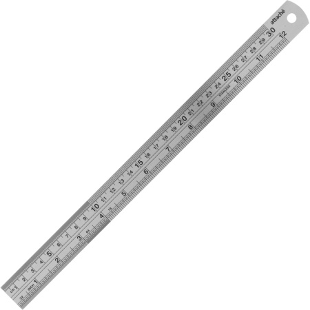 Линейка 30см Attache, металлическая, 35821