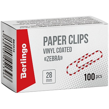 Скрепки 28мм 100шт "Berlingo", "Зебра", цветные, карт. упак, Berlingo, BK2515, 1/10, 115997, Китай Скрепки 28мм 100шт "Berlingo", "Зебра", цветные, карт. упак, Berlingo, BK2515, 1/10, 115997, Китай