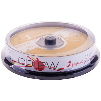 Диск CD-RW 700Mb Smart Track 4-12x Cake Box (УПАКОВКА 10ШТ), ST000198, 092383