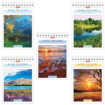 Блокнот А6 80л на гребне HATBER, "Nature Collection" 105*140мм обл. мелованный картон, 127552,231582