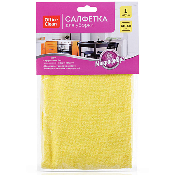 Салфетки универсальные OfficeClean микрофибра 40*40см, 1шт, желтая, 250гр, 304816