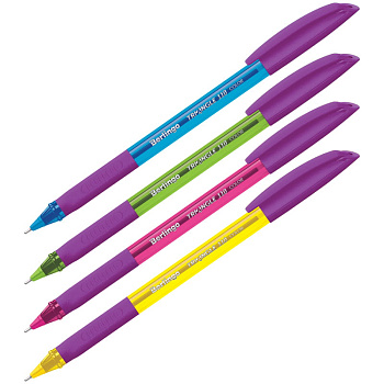 Ручка шариковая Berlingo "Triangle 110 Color" 0,7мм синяя, грип, ассорти, CBp_07115, 1/30, 242245