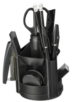 Подставка-органайзер (КАНЦ. НАБОР) ATTACHE Economy 14 пред. вращающ черный, 166747